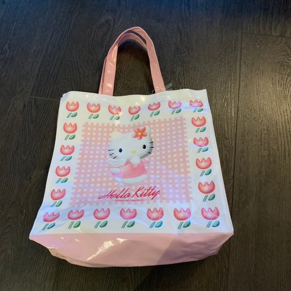 VINTAGE 1997 HELLO KITTY PLASTIC TOTE BAG - Picture 7 of 14